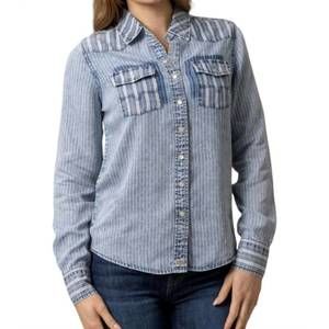 NEW KIMES RANCH kc tencel shirt in mini stripe